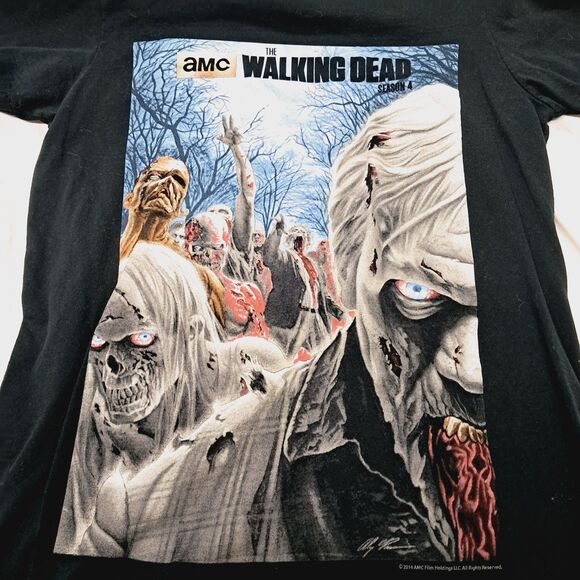 AMC The Walking Dead Season 4 Alex Ross Zombies Black T-shirt Small 2014 Gildan - Picture 2 of 7
